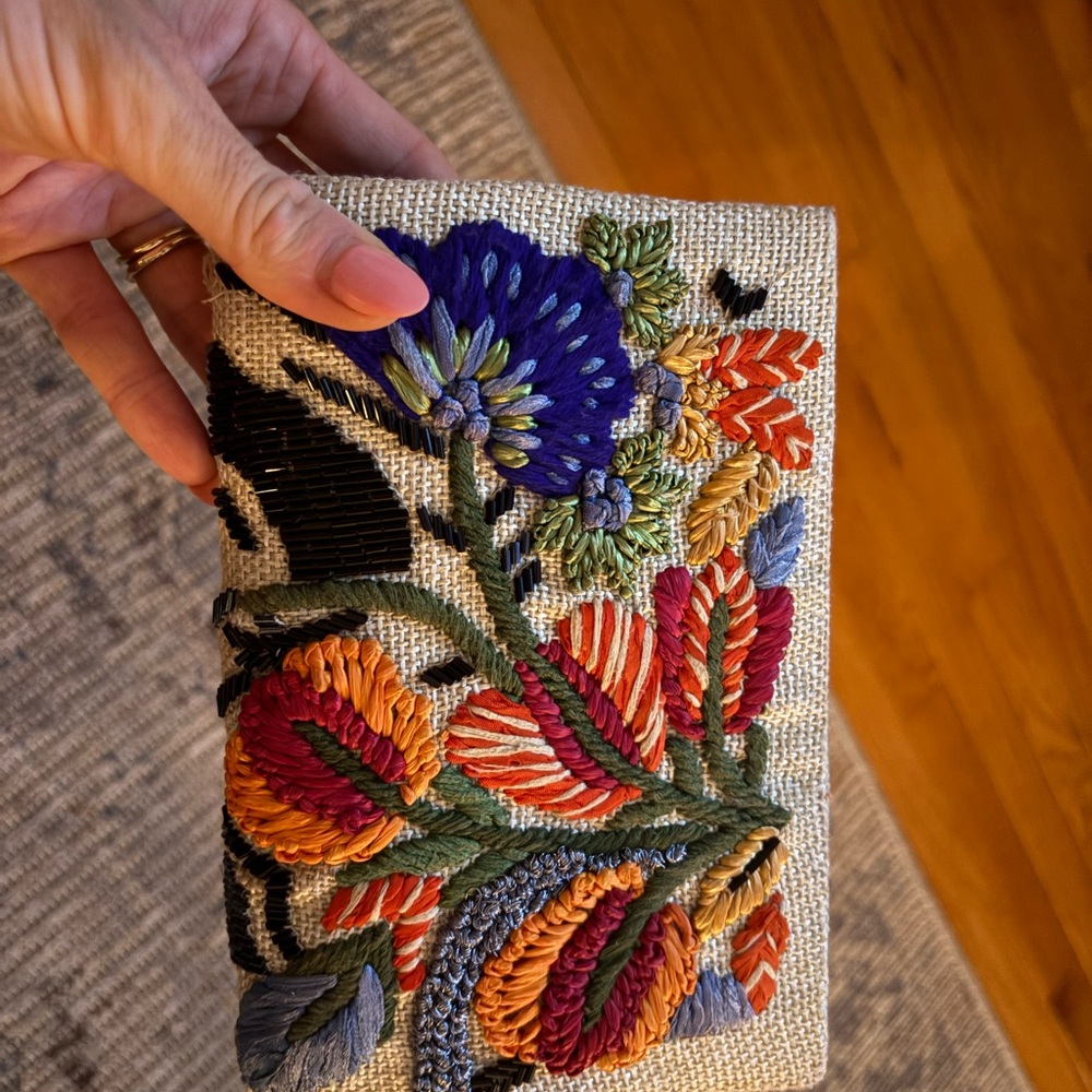 Anthropologie Embroidered Floral Clutch - Multicolor